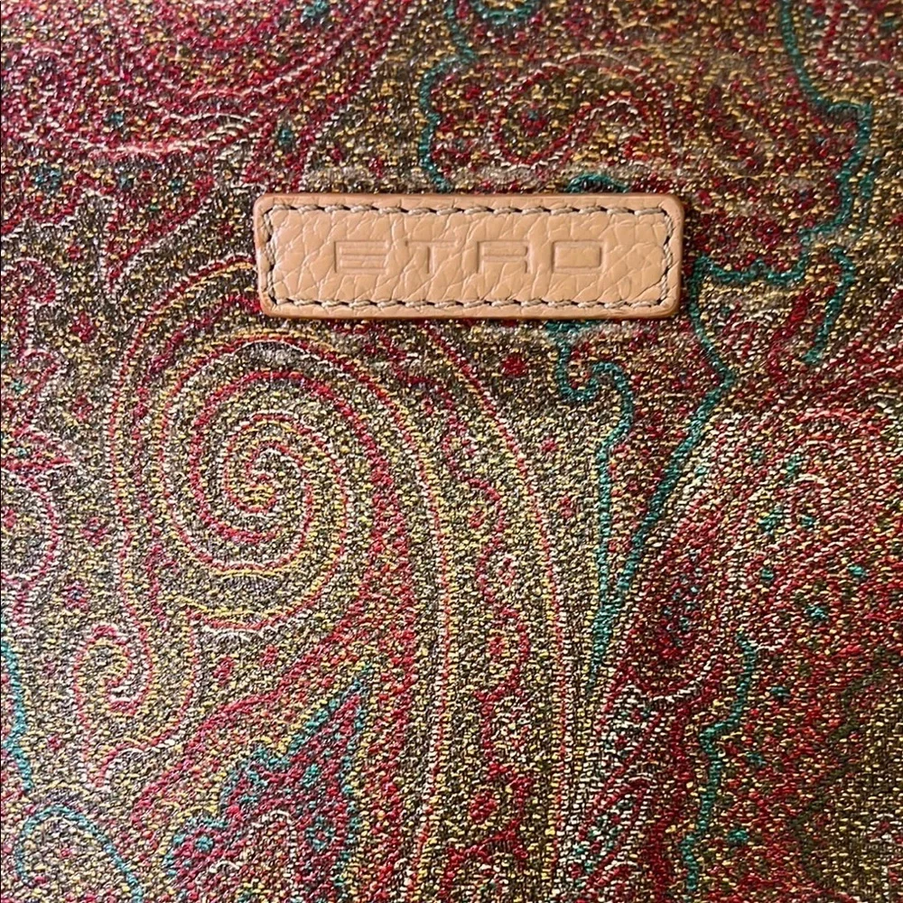 Etro Brown and Tan Paisley Crossbody Bag